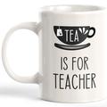 Trinx Tea Is for Teacher Coffee Mug Ceramic in Black/Brown/White | 4 H in | Wayfair E223848E3AFF475C8CE091289C11F4DD