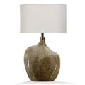 Everly Quinn 28" Smoke Amber/Chrome Table Lamp Glass/Fabric in Brown/Gray/White | 28 H x 17 W x 10 D in | Wayfair 17F766046FD54ED8AB82D2ADEF83103B