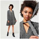 Zara Dresses | Dotted Mesh Mini Dress | Color: Black/Gray | Size: Xl