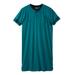 Men's Big & Tall Short-Sleeve Henley Nightshirt by KingSize in Heather Teal (Size 9XL/0XL) Pajamas