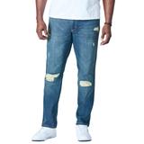 Men's Big & Tall Liberty Blues™ Athletic Fit Side Elastic 5-Pocket Jeans by Liberty Blues in Distressed (Size 50 40)