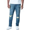 Men's Big & Tall Liberty Blues™ Athletic Fit Side Elastic 5-Pocket Jeans by Liberty Blues in Distressed (Size 48 40)