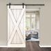 Barn Door - JM HOME Paneled Wood Barn Door w/ Installation Hardware Kit Wood in Brown | 84 H x 30 W in | Wayfair SDU-X-WH-30