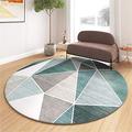 WJW-DT Modern Simple Style Geometric Carpet, Green Blue Round Large Area Rugs for Living Room Kitchen Modern Entryway Floor Mats Rug-200CM-78inch