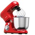 Costway 5.3 Qt Stand Kitchen Food Mixer 6 Speed with Dough Hook Beater-Red