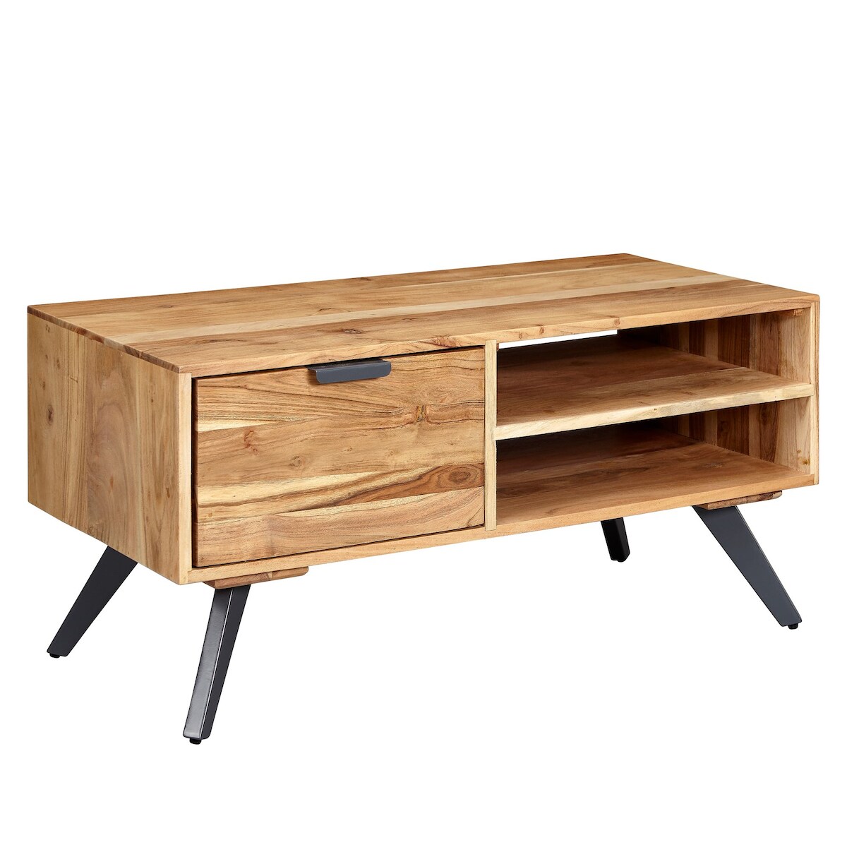 FineBuy Couchtisch 95x45 cm Akazie Wohnzimmertisch Holz Tisch Sofatisch Massiv Image