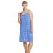 Plus Size Women's Knit Tank dress by ellos in Royal Periwinkle Floral (Size S)