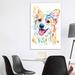 East Urban Home Corgi by Lisa Whitehouse - Graphic Art Print Canvas/Metal in Blue/Green/White | 60 H x 40 W in | Wayfair