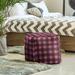 East Urban Home Arizona Square Plaid Pouf Ottoman Polyester/Fade Resistant/Scratch/Tear Resistant | 13 H x 13 W x 13 D in | Wayfair