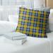 East Urban Home LA Throwback Football Luxury Square Pillow Cover in White/Blue/Yellow | 20 H x 20 W x 0.2 D in | Wayfair