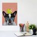 East Urban Home French Bulldog w/ Apple by Coco De Paris - Graphic Art Print Canvas in Gray/Green/Orange | 12 H x 8 W x 0.75 D in | Wayfair