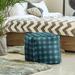 East Urban Home Jacksonville Square Plaid Pouf Ottoman Polyester/Fade Resistant/Scratch/Tear Resistant | 13 H x 13 W x 13 D in | Wayfair