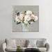 East Urban Home White Hydrangea by Allison Pearce - Painting Print Canvas in Gray/Green/White | 48 H x 48 W x 1.5 D in | Wayfair