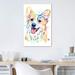 East Urban Home Corgi by Lisa Whitehouse - Graphic Art Print Canvas in Blue/Green/White | 26 W x 1.5 D in | Wayfair