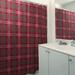 East Urban Home Tampa Bay Plaid Single Shower Curtain Polyester in Red/Gray/Brown | 74 H x 71 W in | Wayfair F0CE8613AA274D3F8870D42FE1E98D28