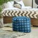 East Urban Home Carolina Square Plaid Pouf Ottoman Polyester/Fade Resistant/Scratch/Tear Resistant | 13 H x 13 W x 13 D in | Wayfair