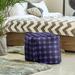 East Urban Home Baltimore Square Plaid Pouf Ottoman Polyester/Fade Resistant/Scratch/Tear Resistant | 18 H x 18 W x 18 D in | Wayfair