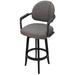 Williston Forge Polzin Swivel Counter, Bar & Extra Tall Stool Wood/Upholstered in Gray/White | 48 H x 20 W in | Wayfair