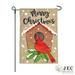 JEC Home Goods Christmas Winter Cardinal 2-Sided Burlap 18 x 13 in. Flag Set in Brown/Red | 18 H x 12.5 W in | Wayfair GF40034-0