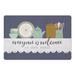 Blue 1 x 18 x 27 in Kitchen Mat - Trinx Everyone Is Welcome Kitchen Mat Synthetics | 1 H x 18 W x 27 D in | Wayfair