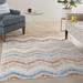 Brown 48 x 0.25 in Area Rug - 17 Stories Chevron Blue/Orange/Beige Area Rug Polyester/Polypropylene | 48 W x 0.25 D in | Wayfair