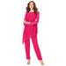 Plus Size Women's Lace Asymmetric Tunic & Pant Set by Roaman's in Pink Burst (Size 16 W) Formal Evening