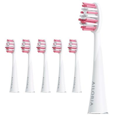 Ailoria Shine Bright Replacement Extra Clean Ersatzbürstenköpfe Weiß 6er Set Silber