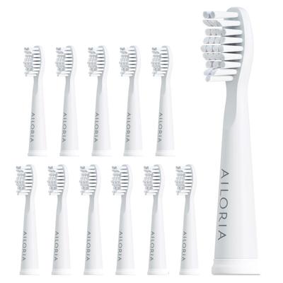 Ailoria Flash Travel Replacement Ersatzbürstenköpfe Weiß 12er Set Zahnbürste Weiss