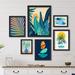 East Urban Home Contemporary & Orange Abstract Botanical Landscape by Modern Tropical - 6 Piece Picture Frame Print Set on in Blue | Wayfair