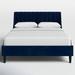 Joss & Main Helaina Tufted Low Profile Platform Bed Upholstered/Polyester in Blue | 42.5 H x 63.5 W x 86 D in | Wayfair