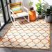 Orange/White 53 x 0.28 in Indoor Area Rug - Red Barrel Studio® Dellora Geometric Ivory/Orange Area Rug Polypropylene | 53 W x 0.28 D in | Wayfair