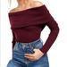 Free People Sweaters | Free People Long Sleeve Off-The-Shoulder Top | Color: Red | Size: Xs