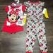 Disney Pajamas | Disney 2 Cotton Pajama Set Minnie Size 18 M | Color: Pink/Red | Size: 18-24mb