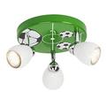 BRILLIANT lamp Soccer LED Spotrondell 3flg White/Green-Black-White | 3X LED-PAR51, GU10, 3W LED Reflector Lamps Included, (250lm, 3000K) | Scale A ++ to E | Heads swiveling