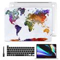 Batianda Laptop Case for MacBook Pro 13" M2 Chip 2022 2021 2020 Release Plastic Hard Shell Cover with Keyboard Cover and Screen Protector Model A2338 M1/A2289/A2251,World Map