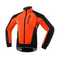 ARSUXEO Men's Cycling Jacket Winter Thermal Fleece Softshell MTB Bike Outwear 20B Orange M