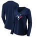 Women's Fanatics Branded Navy Toronto Blue Jays Core Distressed Team Long Sleeve T-Shirt