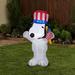 Gemmy Industries Peanuts Patriotic Snoopy w/ Hat & Flag Inflatable Polyester in Blue/Red/White | 42.13 H x 20.47 W x 22.84 D in | Wayfair G-42751