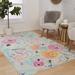 96 x 60 x 0.41 in Rug - Mistana™ Baby & Kids Abdullah Kids Rug in Orange/Blue/Pink, Polyester | 96 H x 60 W x 0.41 D in | Wayfair