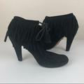 Gucci Shoes | Gucci Black Suede Fringed Moccasin Ankle Boots | Color: Black | Size: 8.5