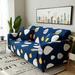 Boshen Spandex Stretch Printed Box Cushion Sofa Slipcover Polyester in Blue | 40 H x 118 W x 90 D in | Wayfair 09TXS0010DDD