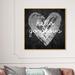 Latitude Run® Fashion & Glam Gorgeous Salute Granite Hearts - Textual Art Print on Canvas Canvas/Metal in Black/Gray | 40 H x 40 W x 2 D in | Wayfair