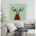 The Holiday Aisle® Holiday - Wondrous Moose in Sweater by Cathy Walters - Wrapped Canvas Print Canvas | 14 H x 14 W x 1.5 D in | Wayfair