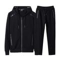 Goorape Men's Athletic Tracksuit Bomber/Hoodie Jackets & Pants Set Jogging Sweatsuit Big Black 5XL