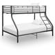 Tidyard Bunk Bed Frame Triple Sleeper Beds for Adult and Children Black Metal 140x200 cm/90x200 cm