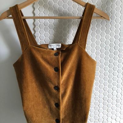 Madewell Tops | Madewell Texture & Thread Velour Corduroy Tank Top | Color: Gold | Size: S