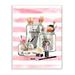Stupell Industries Fashion Jars & Cosmetic Accessories Stripes by Ziwei Li - Graphic Art Print, Wood in Pink | 15 H x 10 W x 0.5 D in | Wayfair