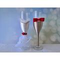 Le Prise™ Hartlepool 2 Pieces Wedding Champagne Flutes Toasting Glasses 7 oz. Glass in Gray | 8.95 H x 2 W in | Wayfair