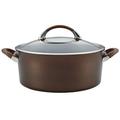 Circulon Symmetry Hard Anodized Nonstick Casserole Dish/Casserole Pan/Dutch Oven with Lid - 7 Quart, Chocolate