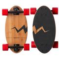 Eggboards Mini Longboard The Original - Bamboo Wood Cruiser Skateboard for Adults and Kids. Easy to Carry, Smooth to Ride